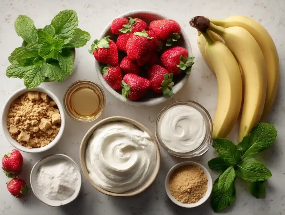ingredients for Strawberry Banana Pudding