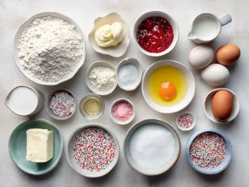 ingredients for Strawberry Pop Tart Sugar Cookies