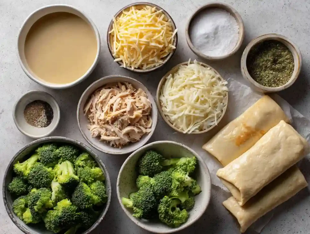 ingredients for Turkey and Gruyere Crescent Roll Bake