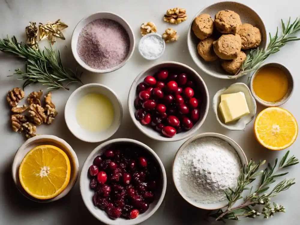 ingredients for a Vegan Cranberry Curd Tart