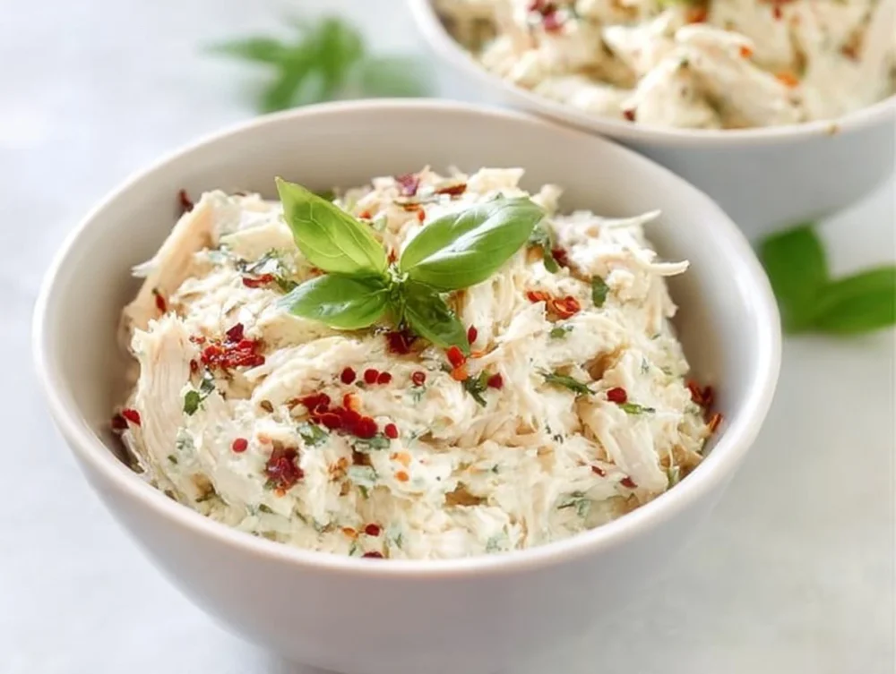 Lightened Marry Me Chicken served with herbs and vegetables