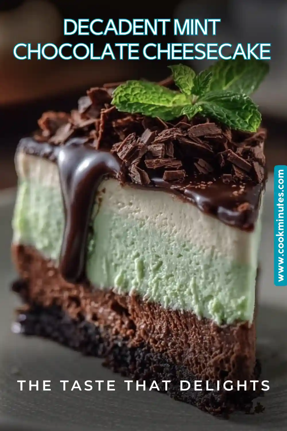 Decadent Mint Chocolate Cheesecake: A Rich and Irresistible Delight Decadent Mint Chocolate Cheesecake featuring rich chocolate layers and mint accents.