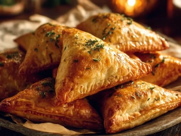 Moroccan Spiced Chicken Pastry Rolls served on a plate