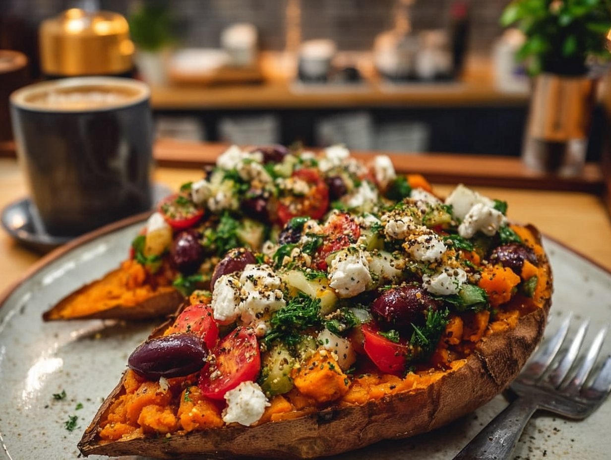 Mediterranean Stuffed Sweet Potatoes