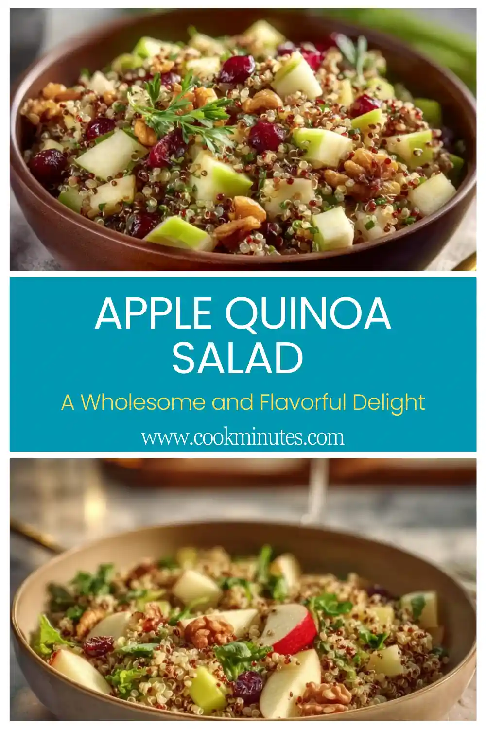 Apple Quinoa Salad: A Wholesome and Flavorful Delight Apple Quinoa Salad - A refreshing and colorful dish featuring quinoa, apples, cranberries, and walnuts.