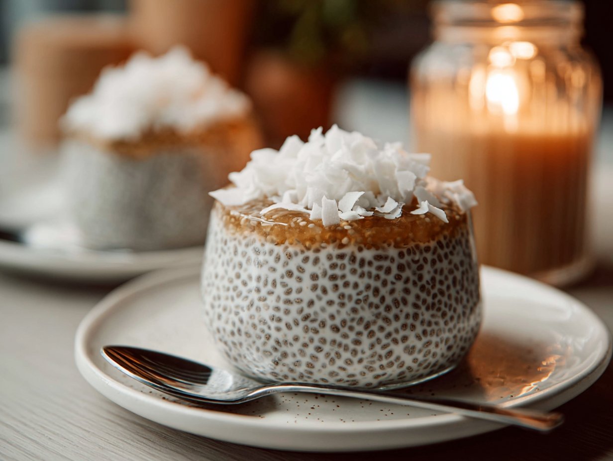 Creamy Coconut Chia Pudding: A Simple and Delicious Dessert Creamy Coconut Chia Pudding topped with fresh berries and shredded coconut, a delicious and healthy dessert.