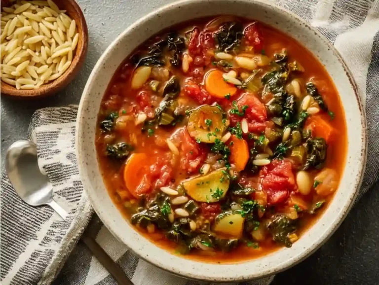 Savory, healthy, and effortlessly simple, this Easy, One-Pot Vegetable Orzo Soup is the ideal comfort food for cold nights. Packed with vibrant veggies and topped with Parmesan, this dish delivers both flavor and warmth in a quick, one-pot preparation. Perfect for busy families craving a satisfying meal! vegetable orzo soup
