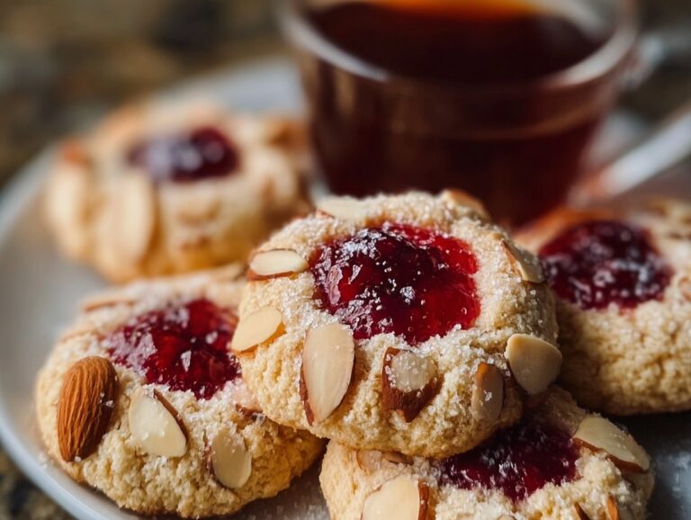 Indulge in delightful Raspberry Almond Shortbread Thumbprint Cookies, a perfect blend of buttery shortbread and tart raspberry jam. These cookies are not only easy to make but also a crowd-pleaser that brings joy during festive occasions or casual gatherings. Raspberry Almond Shortbread Cookies