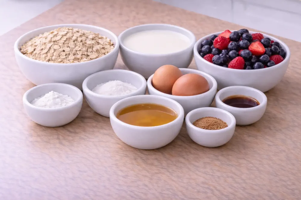 Baked Oatmeal Casserole ingredients