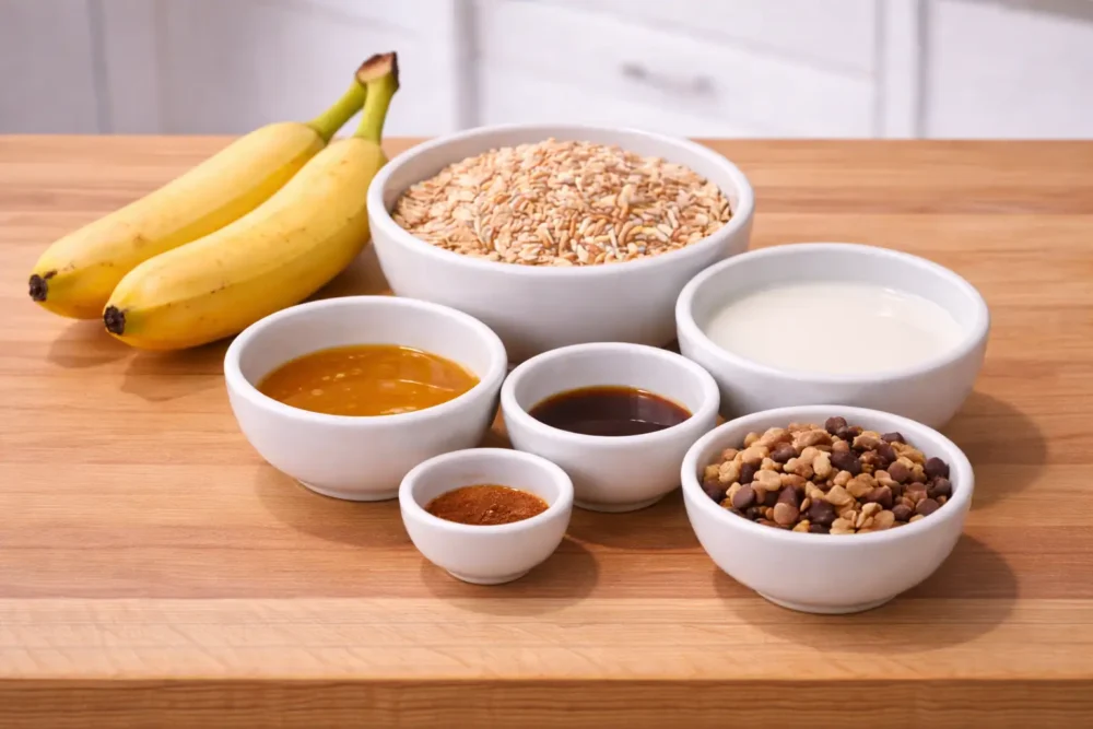 Banana Oatmeal Bars ingredients