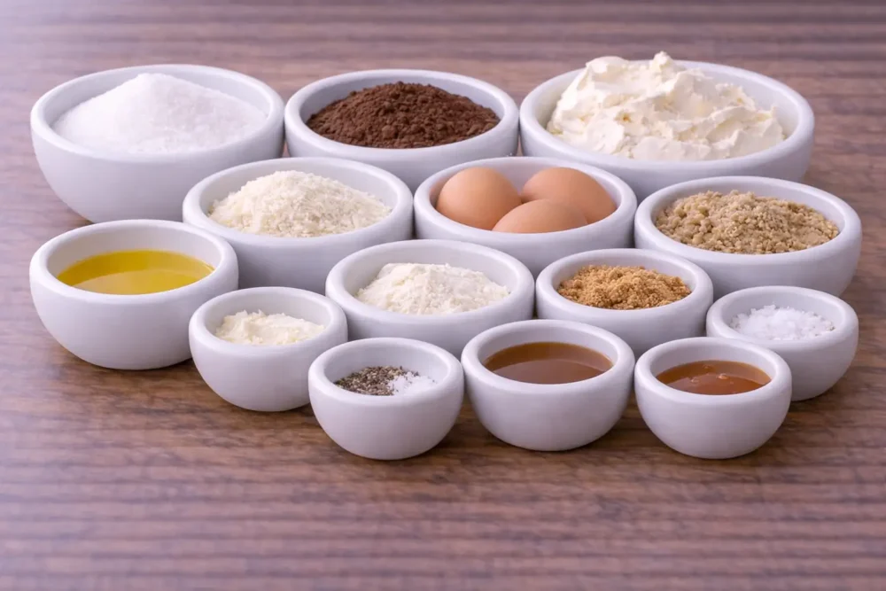 Caramel Brownie Cheesecake Bliss ingredients