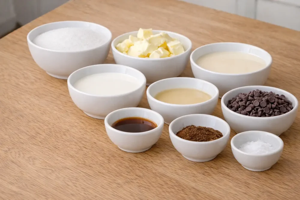 Caramel Coffee Fudge ingredients