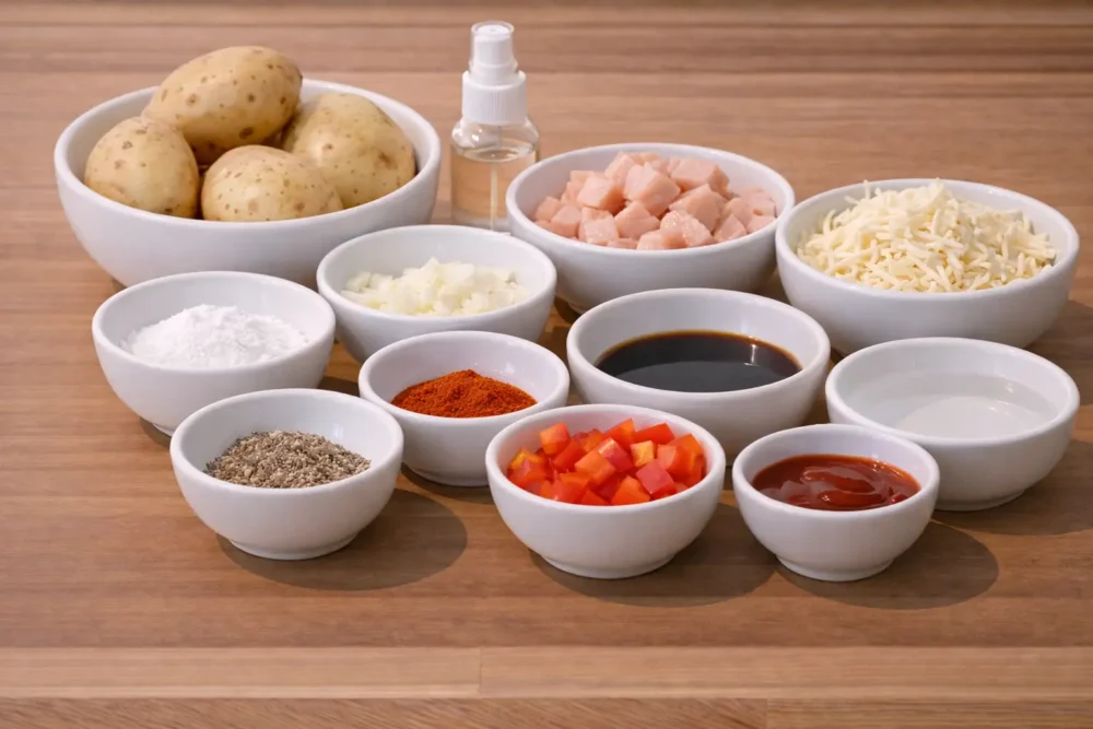 Cheesy Chicken Potato Tarts ingredients