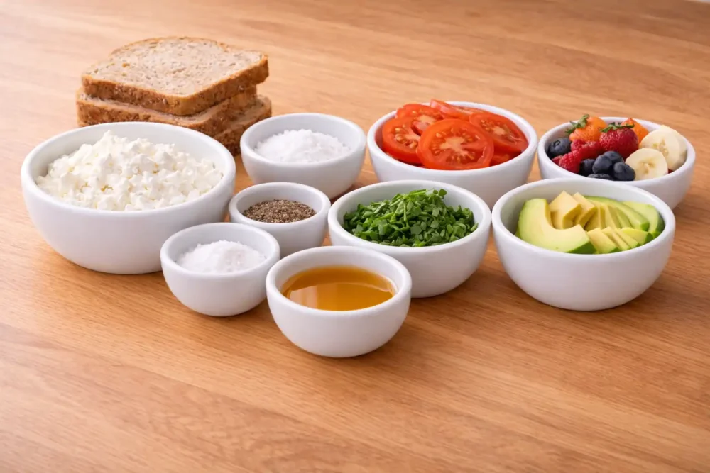 Cottage Cheese Toast Ideas ingredients