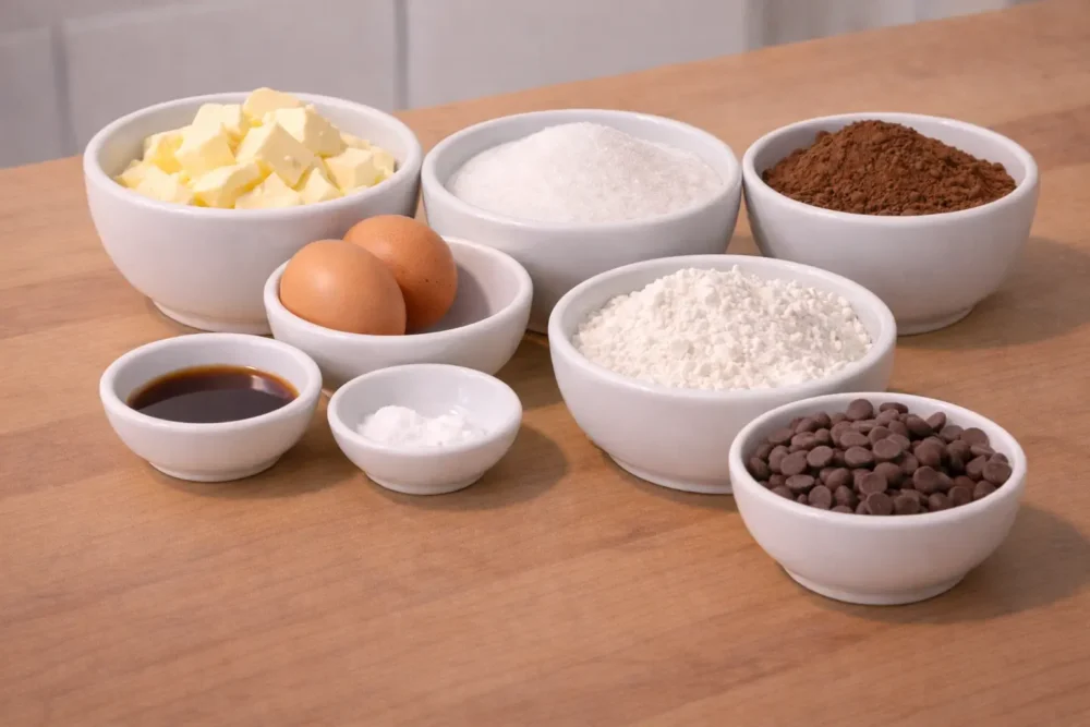 Heart Shaped Brownies ingredients
