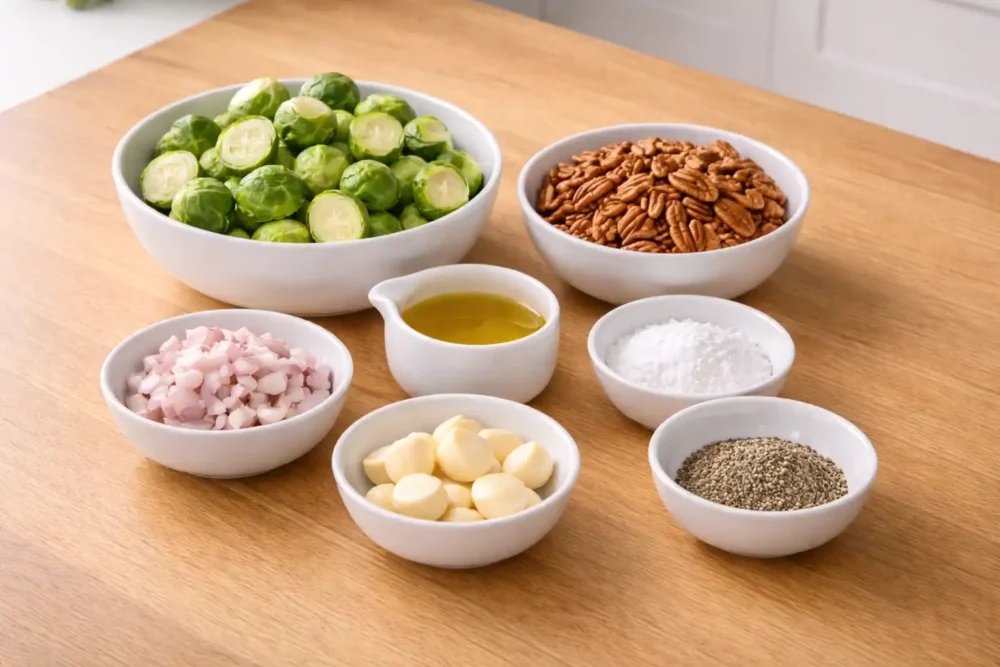 Sautéed Brussels Sprouts with Pecans ingredients