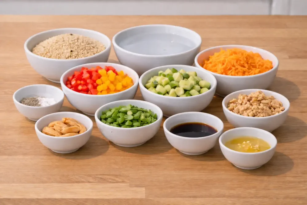 Thai Quinoa Peanut Salad ingredients