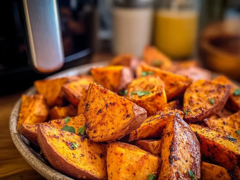 Air Fryer Sweet Potatoes Recipe: Discover a Healthy and Delicious Method Delve into this delightful Air Fryer Sweet Potatoes recipe, blending simplicity and deliciousness! With just a few ingredients like sweet potatoes, olive oil, salt, and spices, you can create a satisfying dish that’s perfect for any meal. Air Fryer Sweet Potatoes