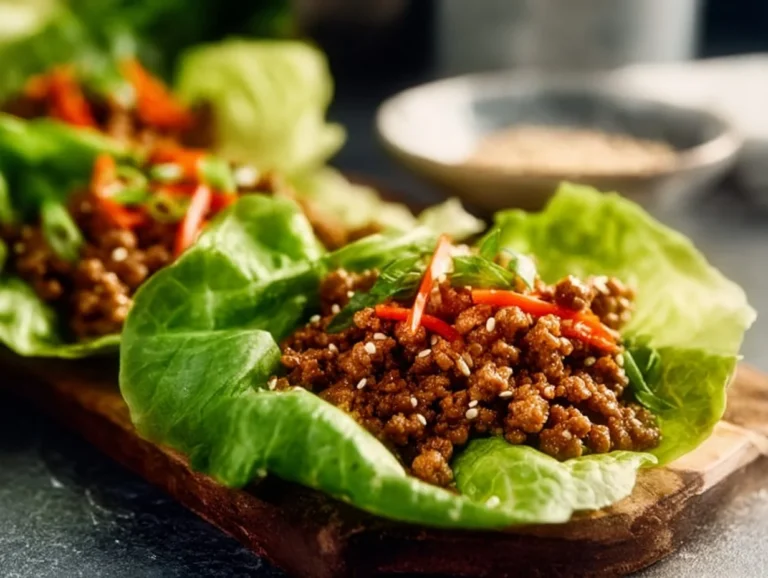 Asian Ground Beef Lettuce Wraps - A Flavorful Twist on a Classic This Asian Ground Beef Lettuce Wraps recipe is a perfect blend of crunch, flavor, and nutrition. Quick to prepare and bursting with savory tastes, these wraps are ideal for any gathering or a casual weeknight dinner. ground beef lettuce wraps