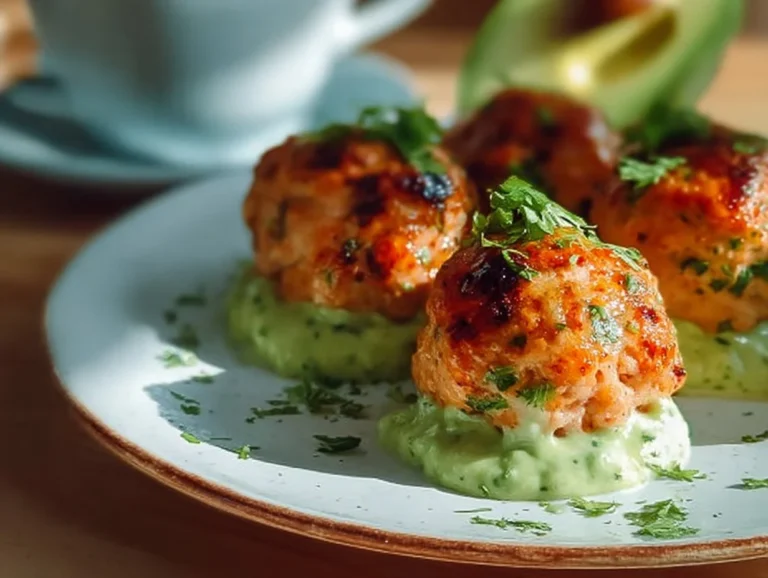 Discover the mouthwatering recipe for baked salmon meatballs with creamy avocado sauce, a healthy dish infused with fresh flavors and packed with protein. Perfect for a quick weeknight meal or a delightful weekend treat, these salmon meatballs are sure to impress your family and friends. salmon meatballs