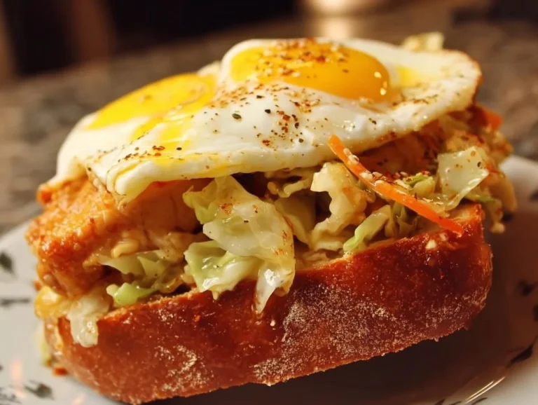 This 10-minute nutritious breakfast: cabbage chicken breast sandwich is a quick, healthy meal that packs flavor and protein, perfect for busy mornings! Cabbage Chicken Breast Sandwich