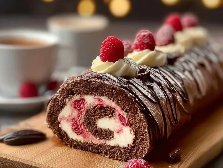 Chocolate Raspberry Swiss Roll: A Perfectly Delicious Dessert Indulge in a rich chocolate raspberry Swiss roll that combines light and fluffy chocolate sponge with fresh raspberries and sweet whipped cream. This dessert is simple yet elegant, perfect for any occasion. chocolate raspberry