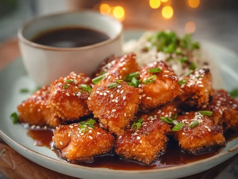 Craving something quick yet tantalizing? These Crispy Honey Garlic Salmon Bites are incredibly flavorful and easy to prepare, making them a perfect choice for any meal or appetizer. Honey Garlic Salmon Bites