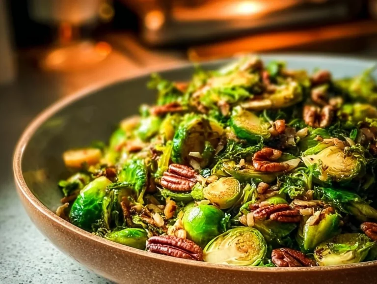 Looking for a simple and delicious vegetable side that’s packed with flavor? This Crispy Sautéed Brussels Sprouts with Pecans recipe elevates classic veggies with fragrant garlic and shallots, delivering not just crunch but a delightful nutty flavor. Perfect for any meal! Sautéed Brussels Sprouts with Pecans