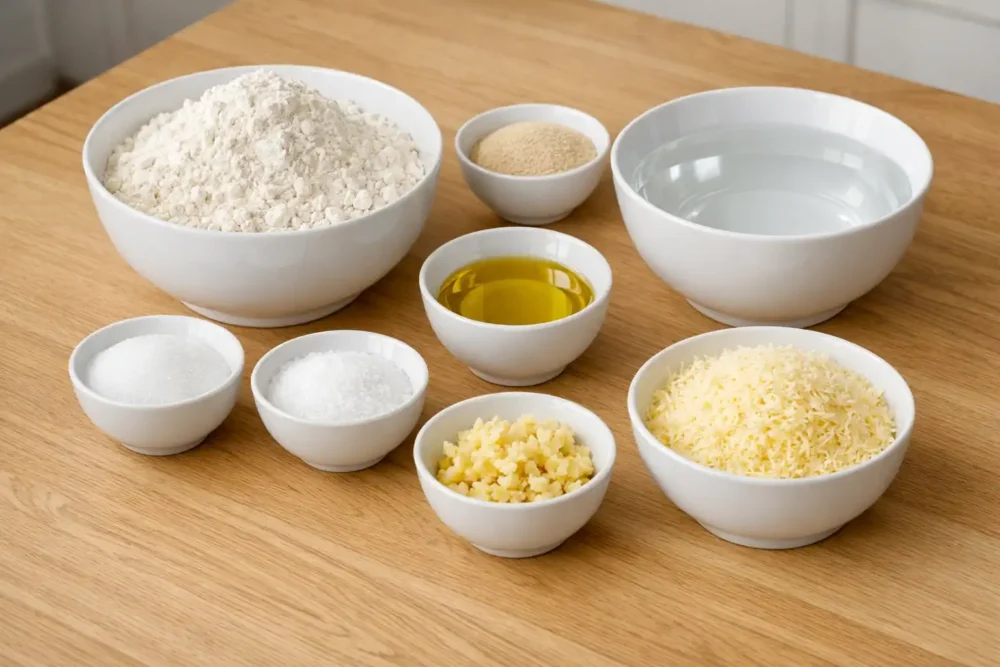 garlic parmesan focaccia ingredients