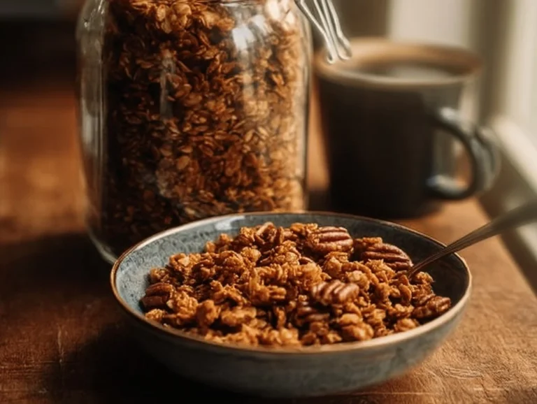 Dive into a world of festive flavors with this Homemade Gingerbread Granola recipe. Packed with oats, nuts, and the warming spices of ginger and cinnamon, this crunchy snack is perfect for breakfast or as an on-the-go treat. gingerbread granola