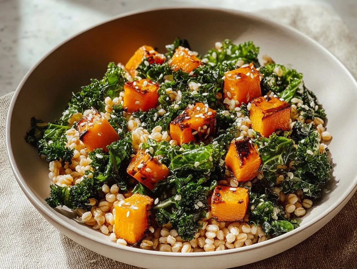 Kale & Sweet Potato Wild Rice Bowl: A Wholesome Delight Kale and Sweet Potato Wild Rice Bowl packed with nutrients and colorful vegetables