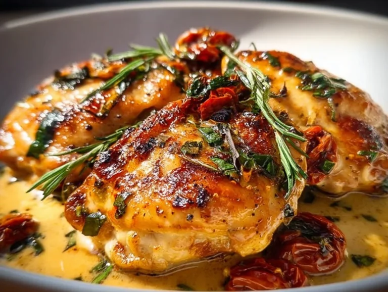 One-Pan Tuscan Chicken dish with vibrant ingredients