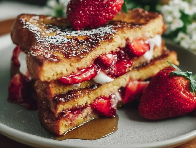 This Strawberry Stuffed French Toast recipe transforms a classic breakfast dish into an indulgent delight. Stuffed with a luscious cream cheese filling and fresh strawberries, it’s perfect for weekend brunch or a special occasion. strawberry stuffed French toast