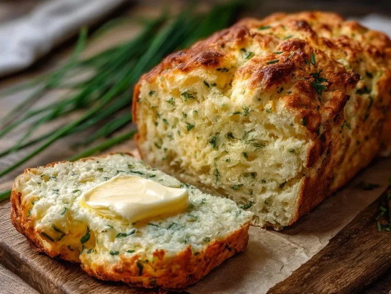 A slice of homemade 2-ingredient cottage cheese bread on a wooden cutting board.