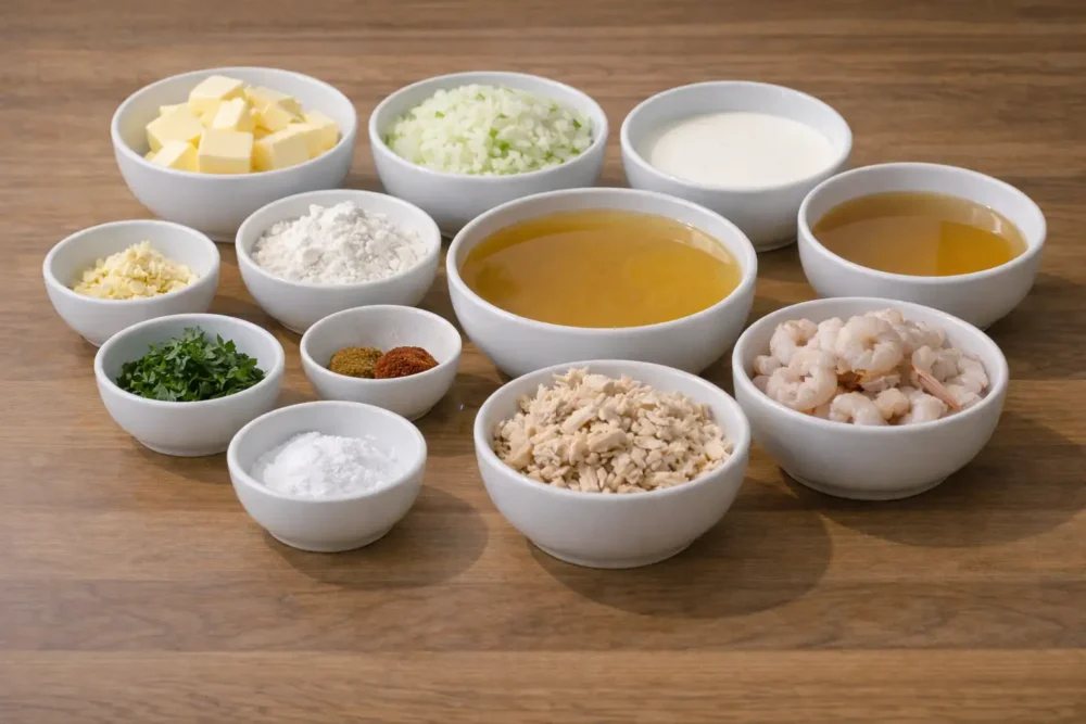 Creamy Crab and Shrimp Seafood Bisque ingredients
