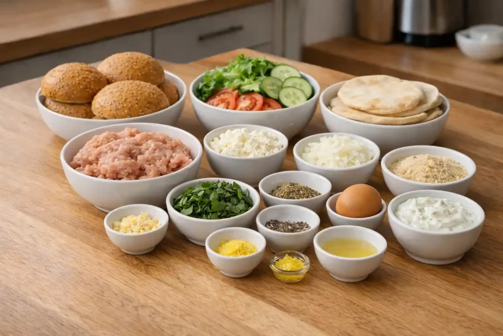 Juicy Greek Chicken Burgers with Tzatziki Greek chicken burgers