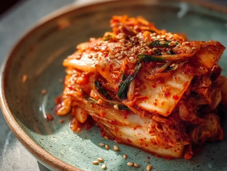 Discover the art of homemade kimchi with this easy and flavorful recipe. Packed with nutrients from napa cabbage, garlic, and spices, this traditional Korean dish brings zest and health to your table. Let your taste buds revel in its fiery crunch! Homemade Kimch