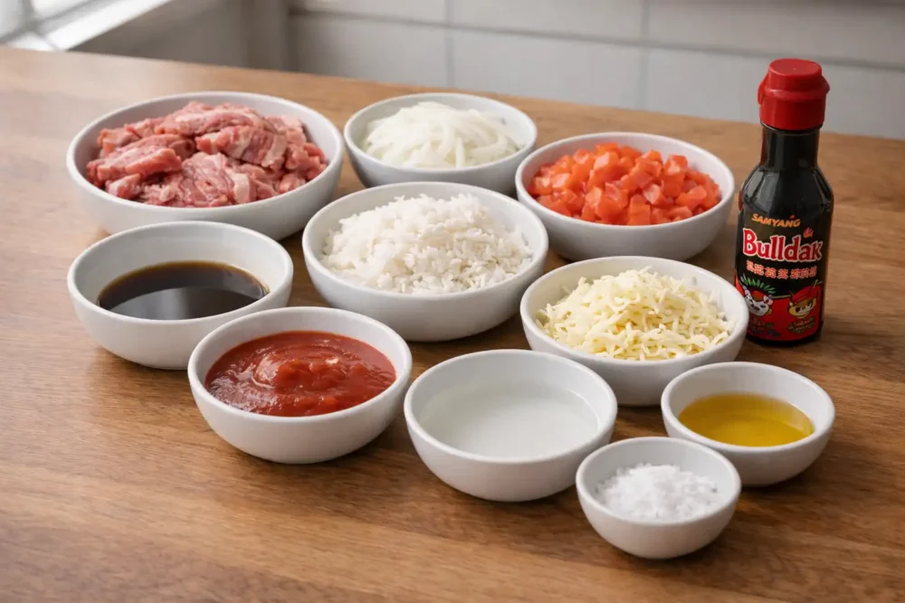 Tomato Beef Cheese Baked Rice ingredients