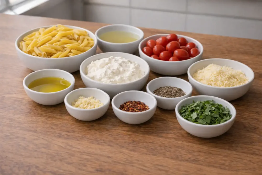 Tomato Ricotta Pasta ingredients