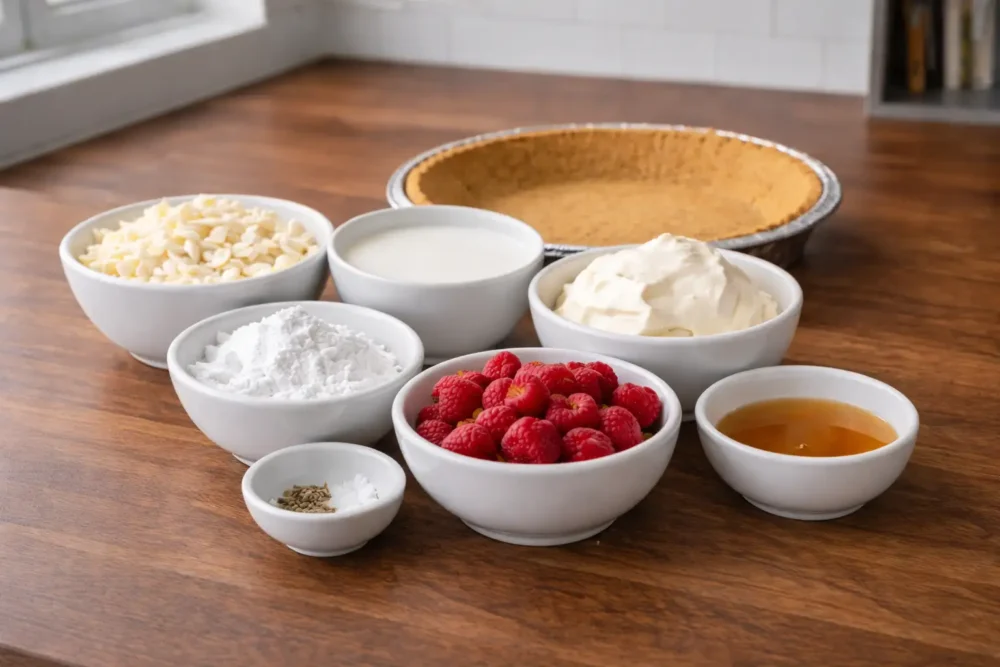 White Chocolate Raspberry Cream Pie ingredients