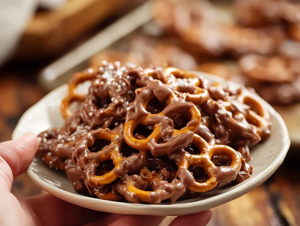 Delicious butter toffee pretzels ready for a tasty treat