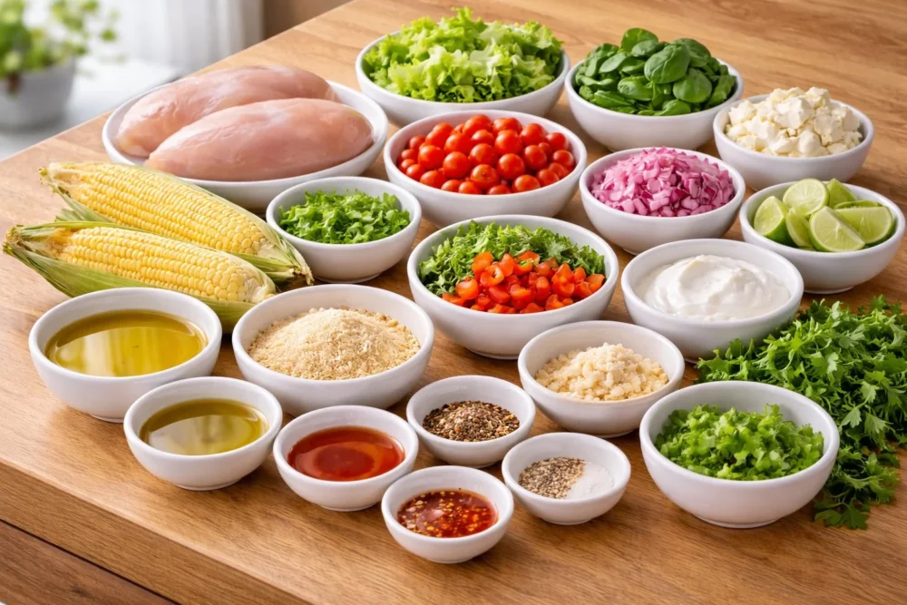 Healthy Chicken and Street Corn Bowls for Summer Chicken and Street Corn Bowls