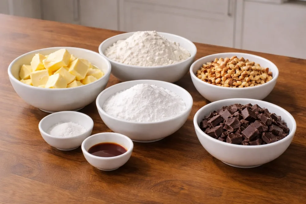 Chocolate Hazelnut Shortbread Cookies