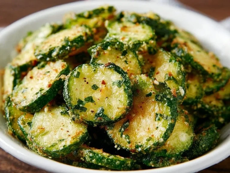 Crunchy ranch cucumber chips in a bowl, a healthy snack alternative