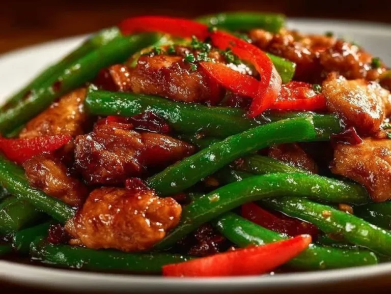 Enjoy a vibrant and flavorful explosion with this Garlicky Sweet Thai Chili Chicken & Green Beans Stir Fry. Quick to make, it's perfect for busy weeknights and bursting with delicious flavors your family will love. Thai chili chicken