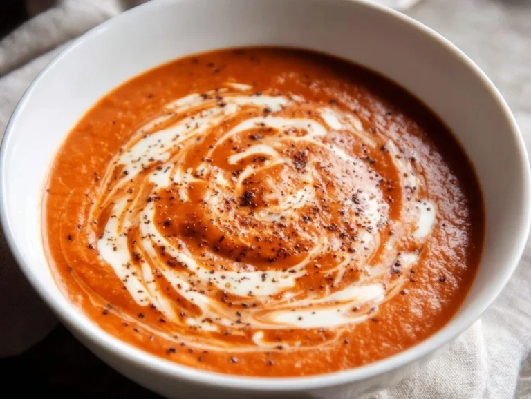 Bowl of instant creamy marinara sauce topped with fresh herbs.