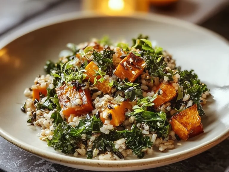 Kale & Sweet Potato Wild Rice Bowl: A Wholesome Delight for All Indulge in a nourishing Kale & Sweet Potato Wild Rice Bowl that combines vibrant vegetables, wholesome grains, and a zesty lemon twist. Perfect for lunch or a light dinner, this recipe is loaded with vitamins and flavors, making it a satisfying dish for any occasion. Kale & Sweet Potato Wild Rice Bowl