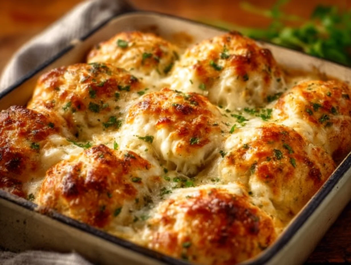Mozzarella and ranch chicken bombs served on a plate, showcasing a tasty dinner recipe.