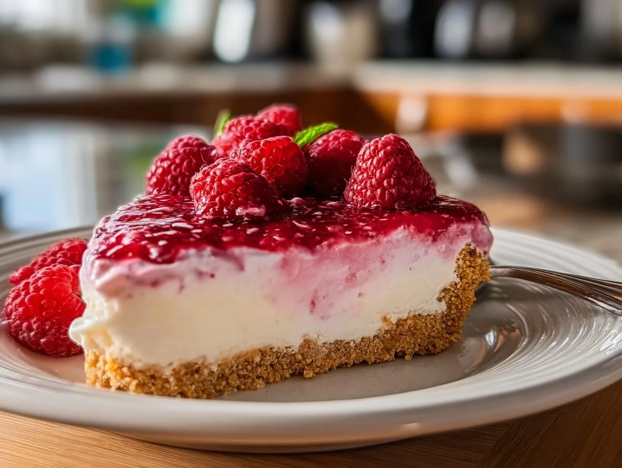 No-Bake Raspberry Cream Pie