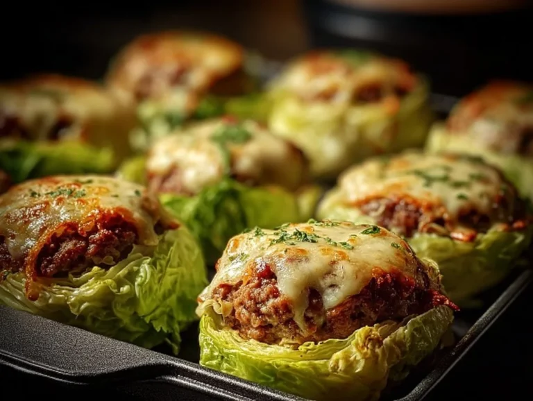 Oven-Baked Cabbage Burgers: A Healthy Twist on Classic Flavor Oven-baked cabbage burgers on a plate garnished with fresh herbs